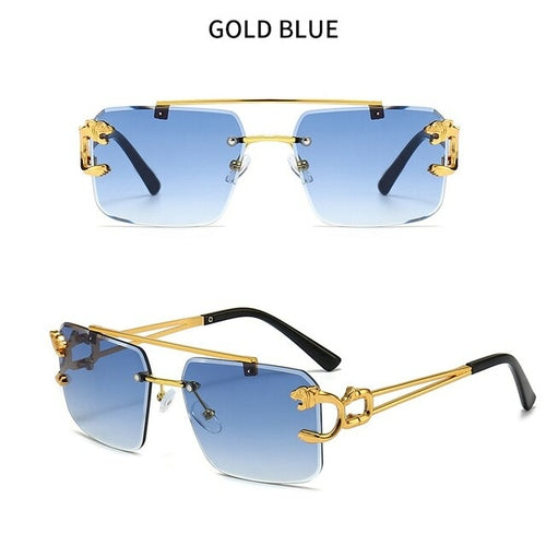 Newest Gradient Sunglasses Fashion Wood and Metal Frameless