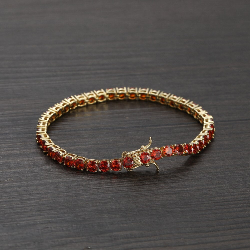 4MM TENNIS BRACELET Deep Red