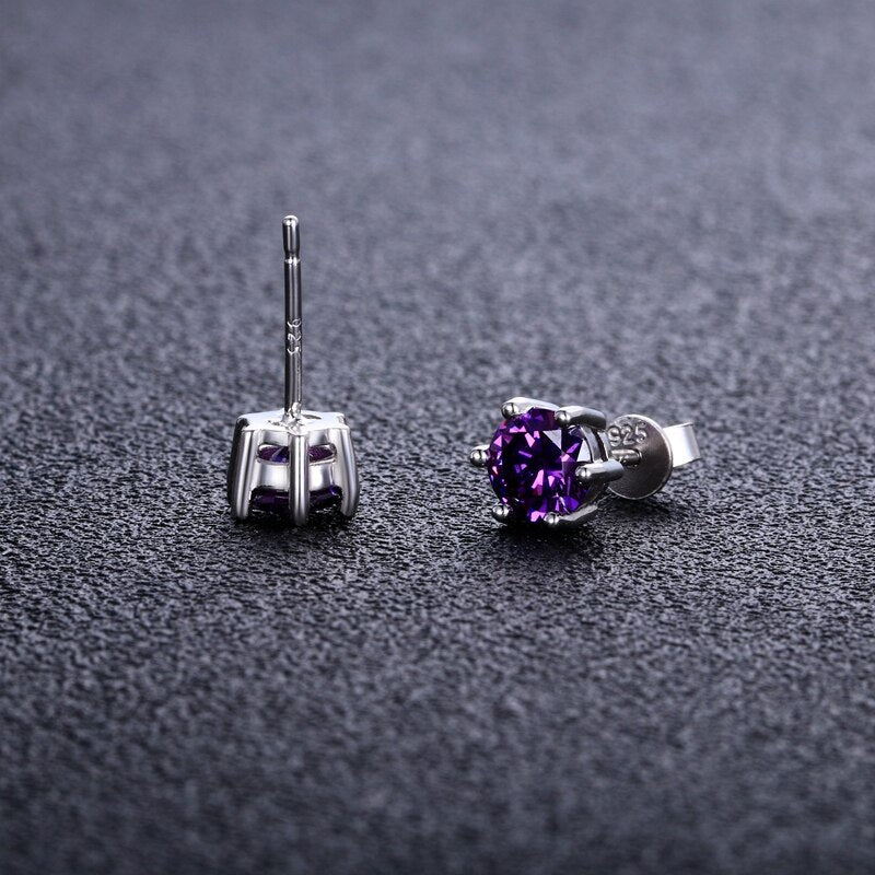 Simple Style Amethyst Stud Earrings