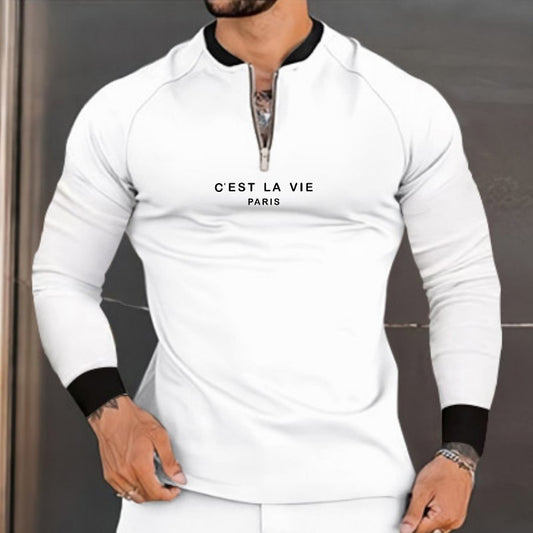 Long Sleeve Mens Pure Color Shirt