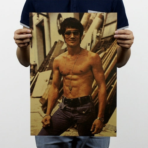 Vintage Bruce Lee Portrait Movie Poster Wall Art Posters Home Cafe