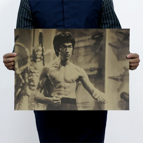 Vintage Bruce Lee Portrait Movie Poster Wall Art Posters Home Cafe