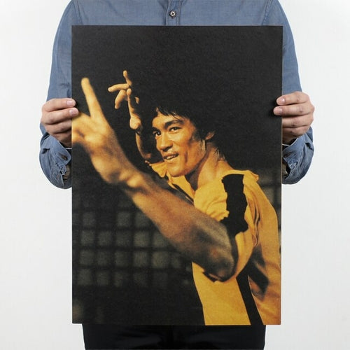 Vintage Bruce Lee Portrait Movie Poster Wall Art Posters Home Cafe
