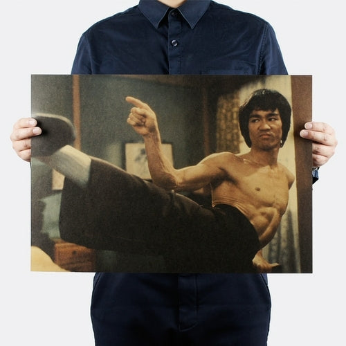 Vintage Bruce Lee Portrait Movie Poster Wall Art Posters Home Cafe