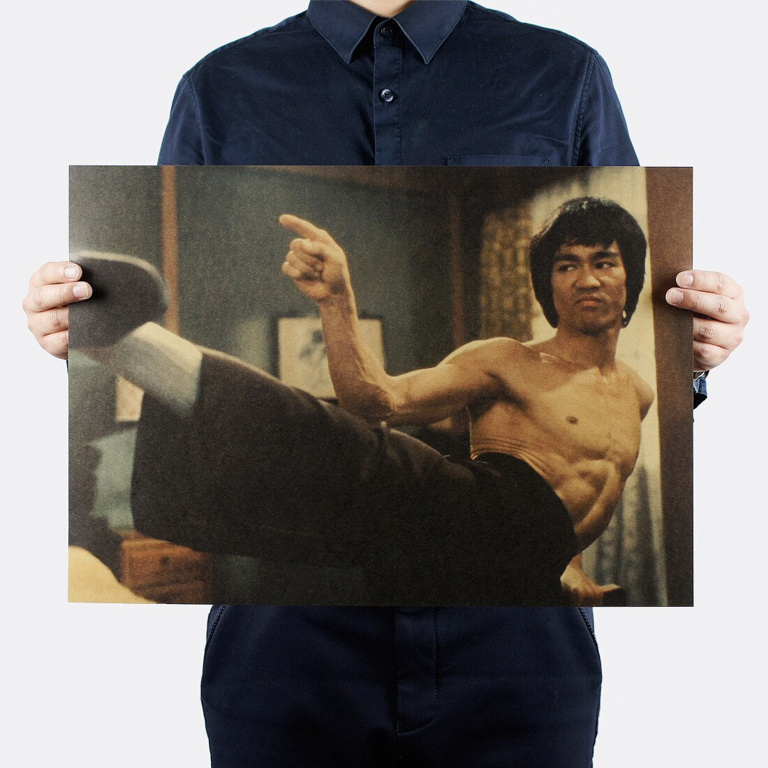 Vintage Bruce Lee Portrait Movie Poster Wall Art Posters Home Cafe