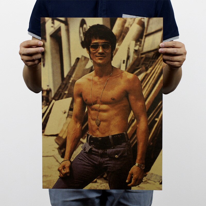 Vintage Bruce Lee Portrait Movie Poster Wall Art Posters Home Cafe