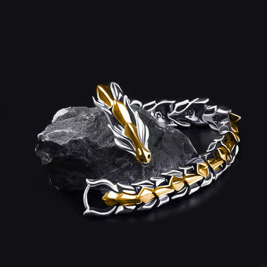 Vintage Mens Jewellery Hip Hop Punk Head Dragon Lin Bracelet Retro