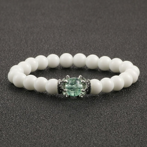 White Natural Stone Crown Bracelet