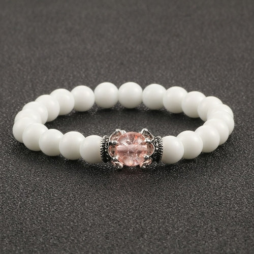 White Natural Stone Crown Bracelet