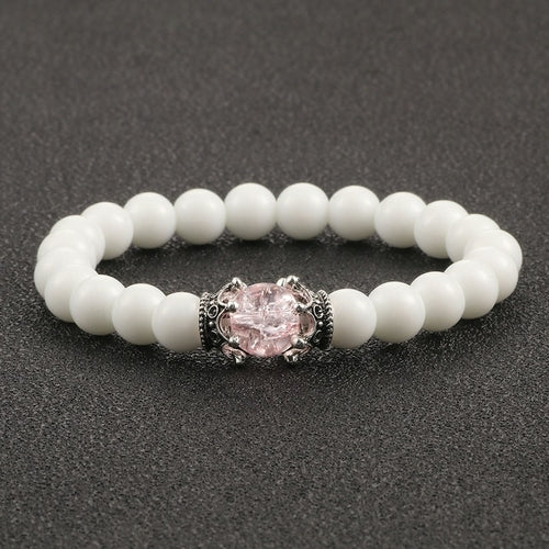 White Natural Stone Crown Bracelet
