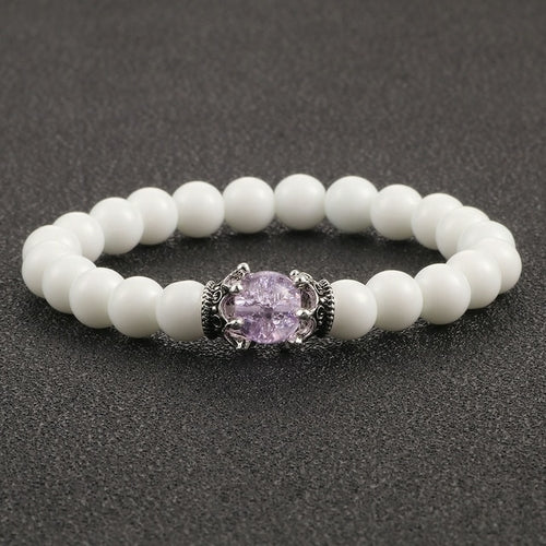 White Natural Stone Crown Bracelet