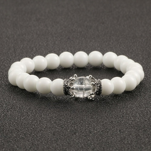 White Natural Stone Crown Bracelet