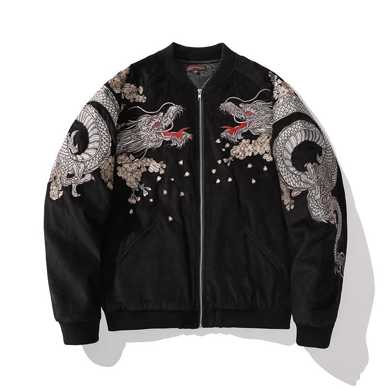 Winter 2022 New Embroidery Dragon And Phoenix Jacket Chinese Style
