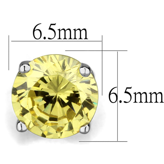 Citrine Yellow - Brass Earrings with AAA Grade CZ