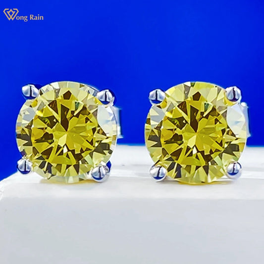 Wong Rain 100% 925 Sterling Silver Round Cut 6.5 MM Citrine Ruby