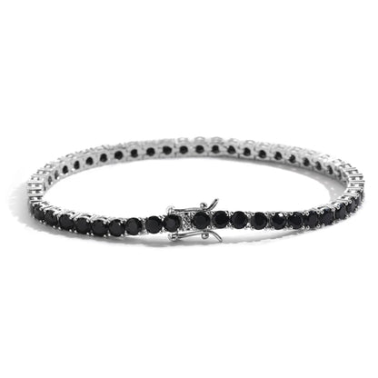 EYIKA Silver Black Color 3/4/5mm Zircon Tennis Chain Bracelet