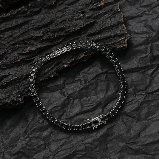 EYIKA Silver Black Color 3/4/5mm Zircon Tennis Chain Bracelet