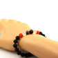 Ruby, Burma, + Titanium Quartz + Mahogany Obsidian + Lava Bracelet
