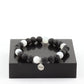 Selenite from Morocco + Lava Bracelet 8 mm Beads.