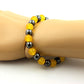 Hematite + Yellow Agate Bracelet 8 mm Beads.