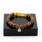 Yellow Opal from Australia + wood Bracelet 8 mm Beads.