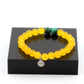 Malachite from Congo + Yellow Agate Bracelet 8 mm Beads.