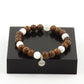 Selenite from Morocco + wood Bracelet 8 mm Beads.