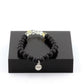Topaz from Brazil + Matte Black Onyx Bracelet 8 mm Beads.