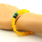Malachite from Congo + Yellow Agate Bracelet 8 mm Beads.