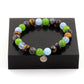 Aquamarine + Tiger's Eye + Labradorite + Peridot Bracelet 8 mm Beads.