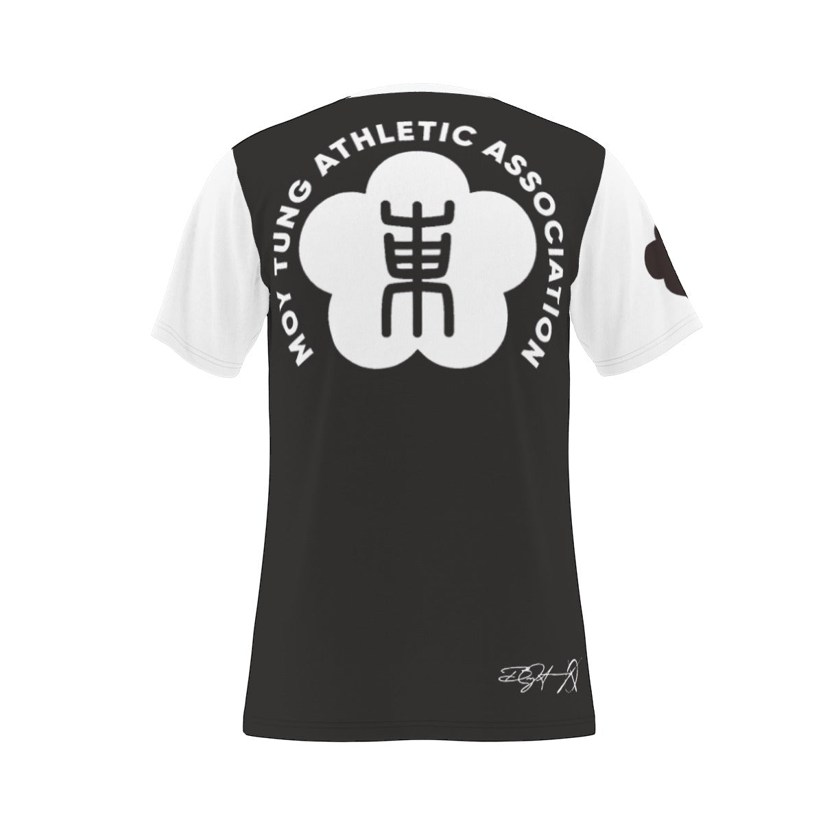 MOY TUNG MOY YAT Black Emblem O-Neck T-Shirt