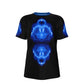 BuddaBrot Fractal Blue & Black Simple - O-Neck T-Shirt
