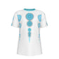 CROP CIRCLE Blue & White - O-Neck T-Shirt