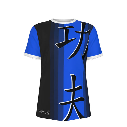 Wing Chun Kung Fu Blue Fade - O-Neck T-Shirt