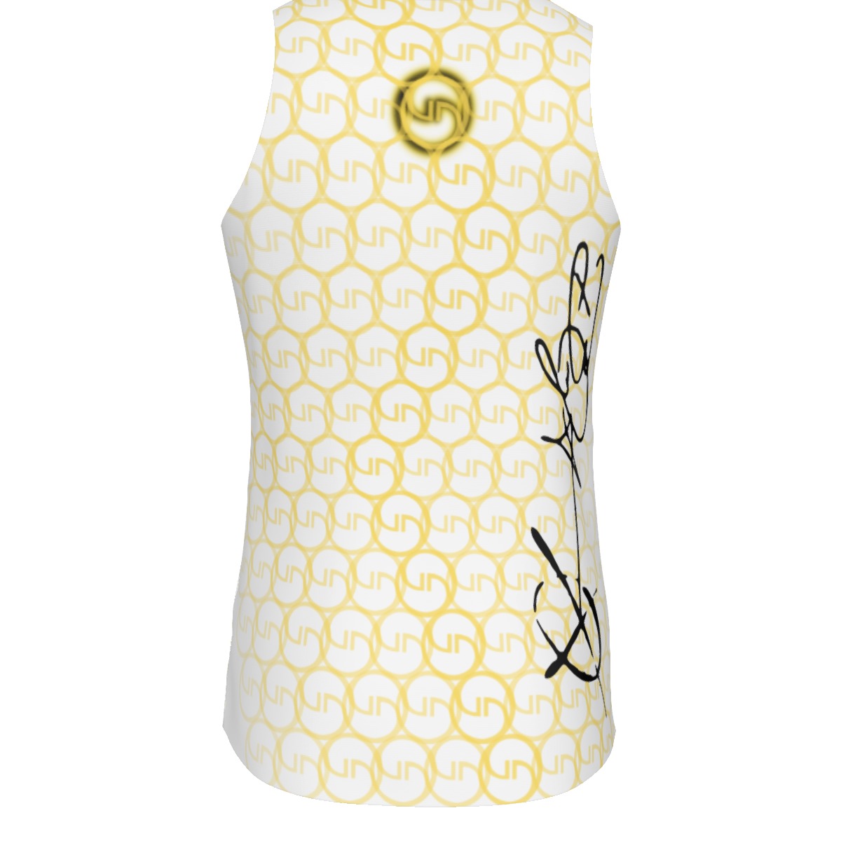 GOLD DRAGON Yellow Net  Tank Top