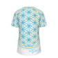 Flower of Life Blue and White - O-Neck T-Shirt