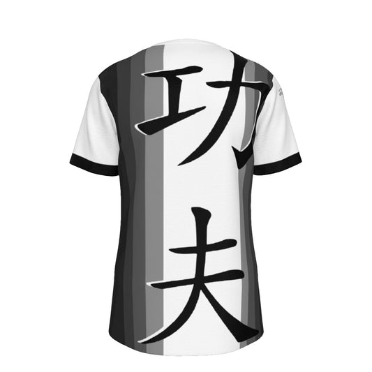 Wing Chun KungFu Black & White fade - O-Neck T-Shirt