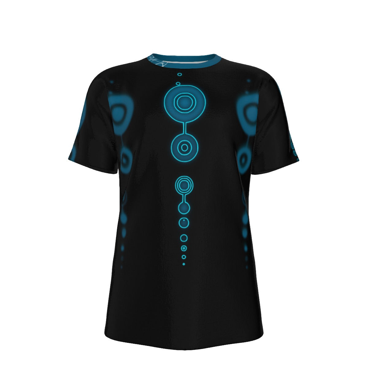 Crop Circle Blue O-Neck T-Shirt