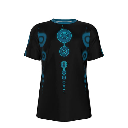 Crop Circle Blue O-Neck T-Shirt