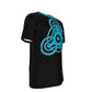 CROP CIRCLE Blue BG  O-Neck T-Shirt