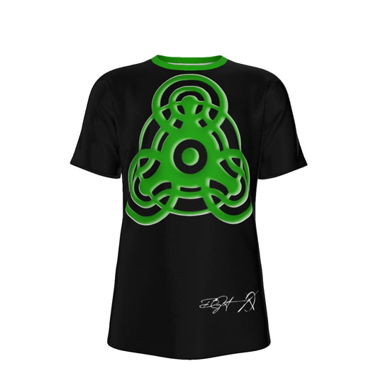 CROP CIRCLE Green BG - O-Neck T-Shirt