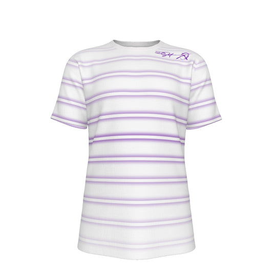Purple & White Stripe - Men's O-Neck T-Shirt