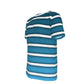 Blue and White Striped  O-Neck T-Shirt