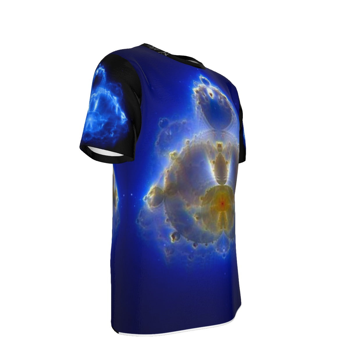 Buddhabrot Fractal Blue/Black Fractal -  O-Neck T-Shirt
