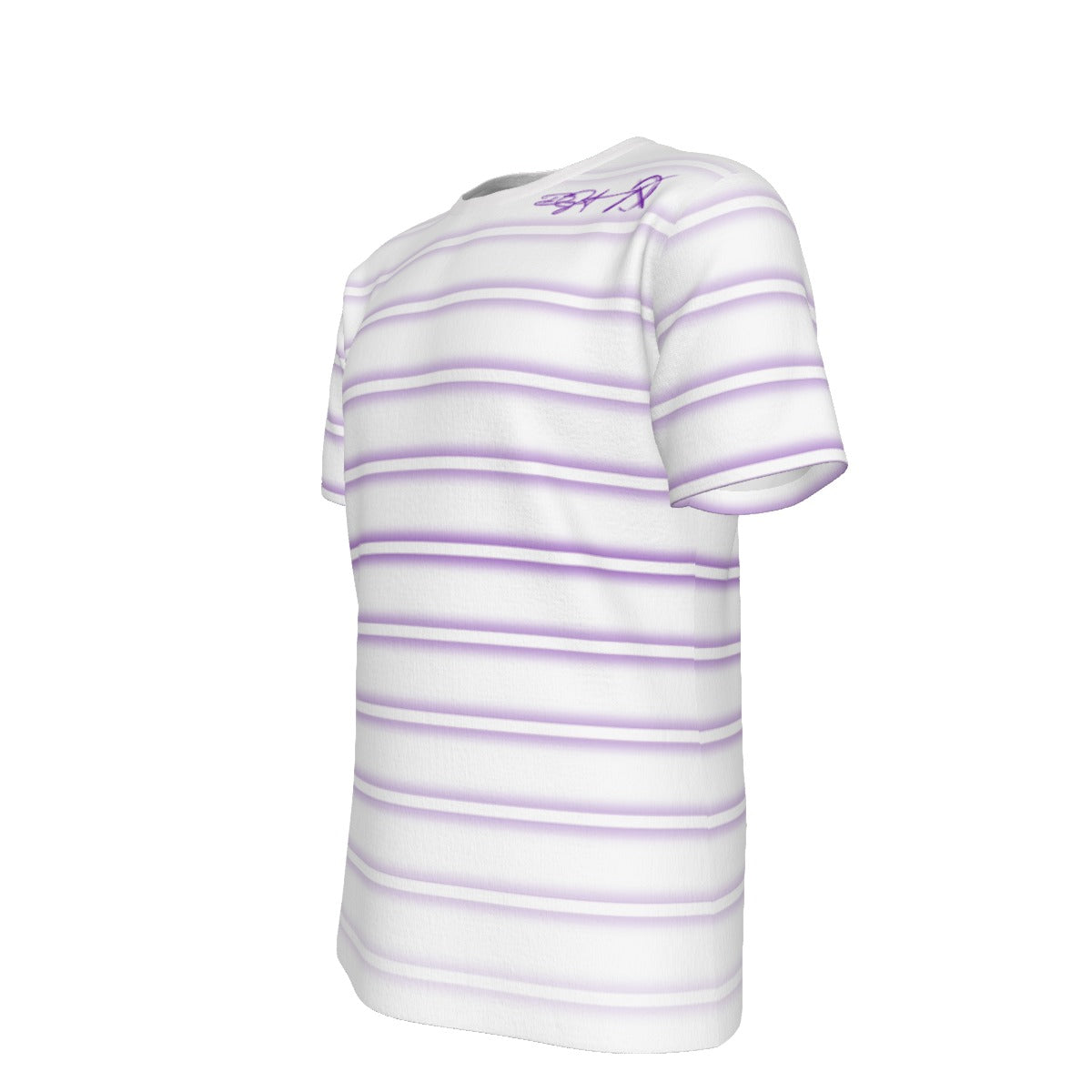 Purple & White Stripe - Men's O-Neck T-Shirt