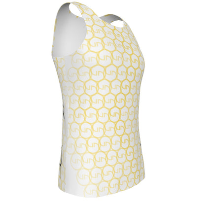 GOLD DRAGON Yellow Net  Tank Top