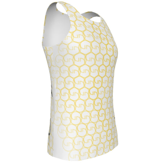 GOLD DRAGON Yellow Net  Tank Top