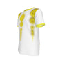 CROP CIRCLE Yellow and White - O-Neck T-Shirt