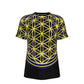 Flower Of Life Yellow/BLK - O-Neck T-Shirt