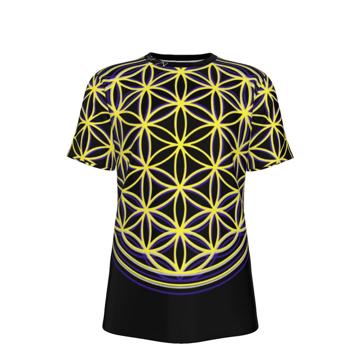 Flower Of Life Yellow/BLK - O-Neck T-Shirt